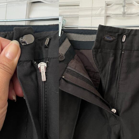 MaxMara S'MaxMara brown 100% cotton straight leg chino pants, mid-rise, size US6 - Picture 7 of 11